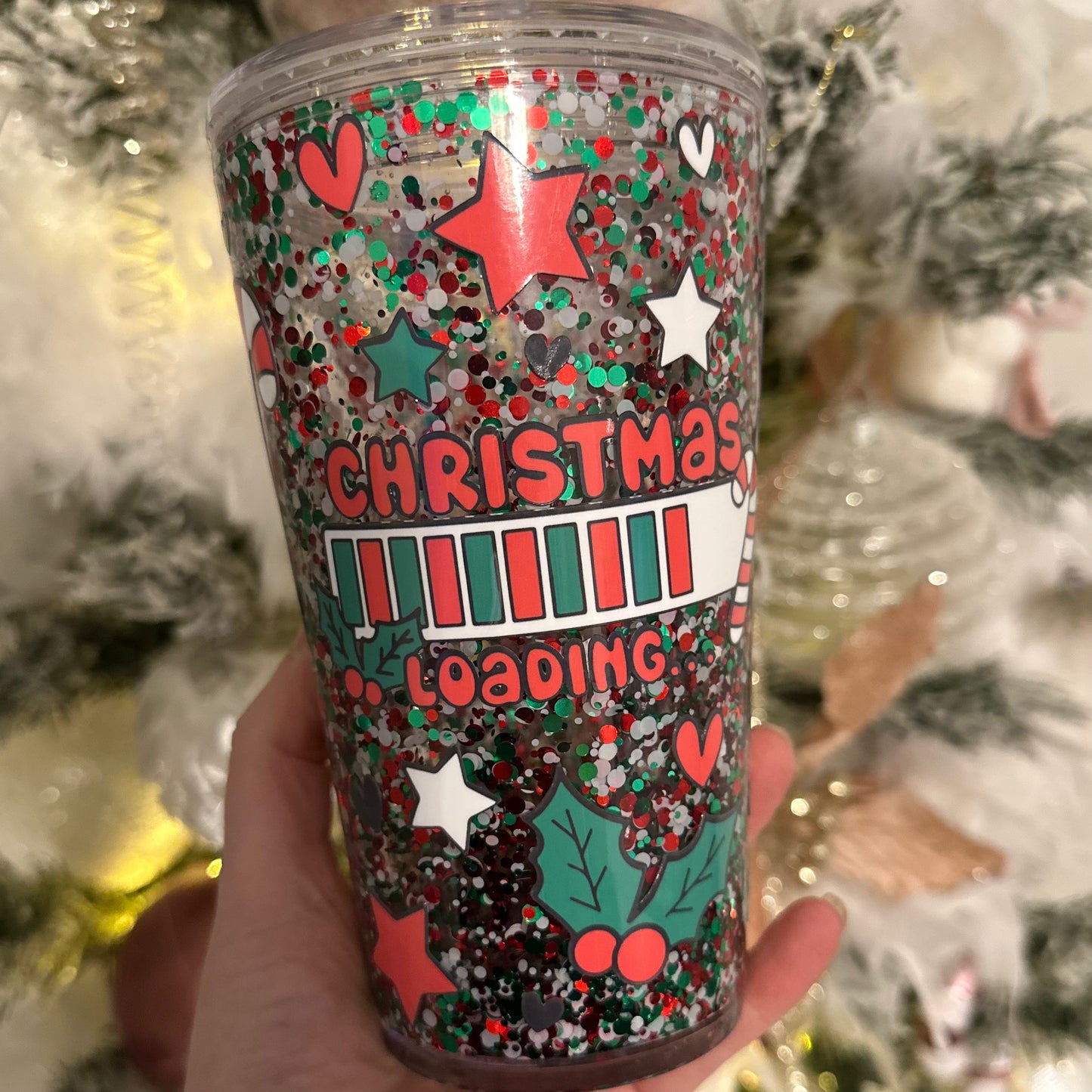 Christmas Loading snowglobe tumbler
