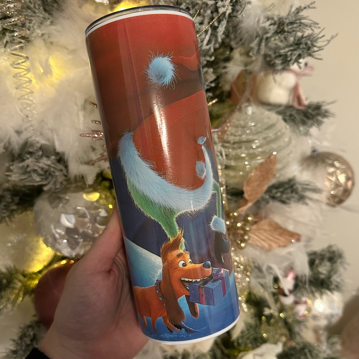 Grinch Stealing Presents tumbler