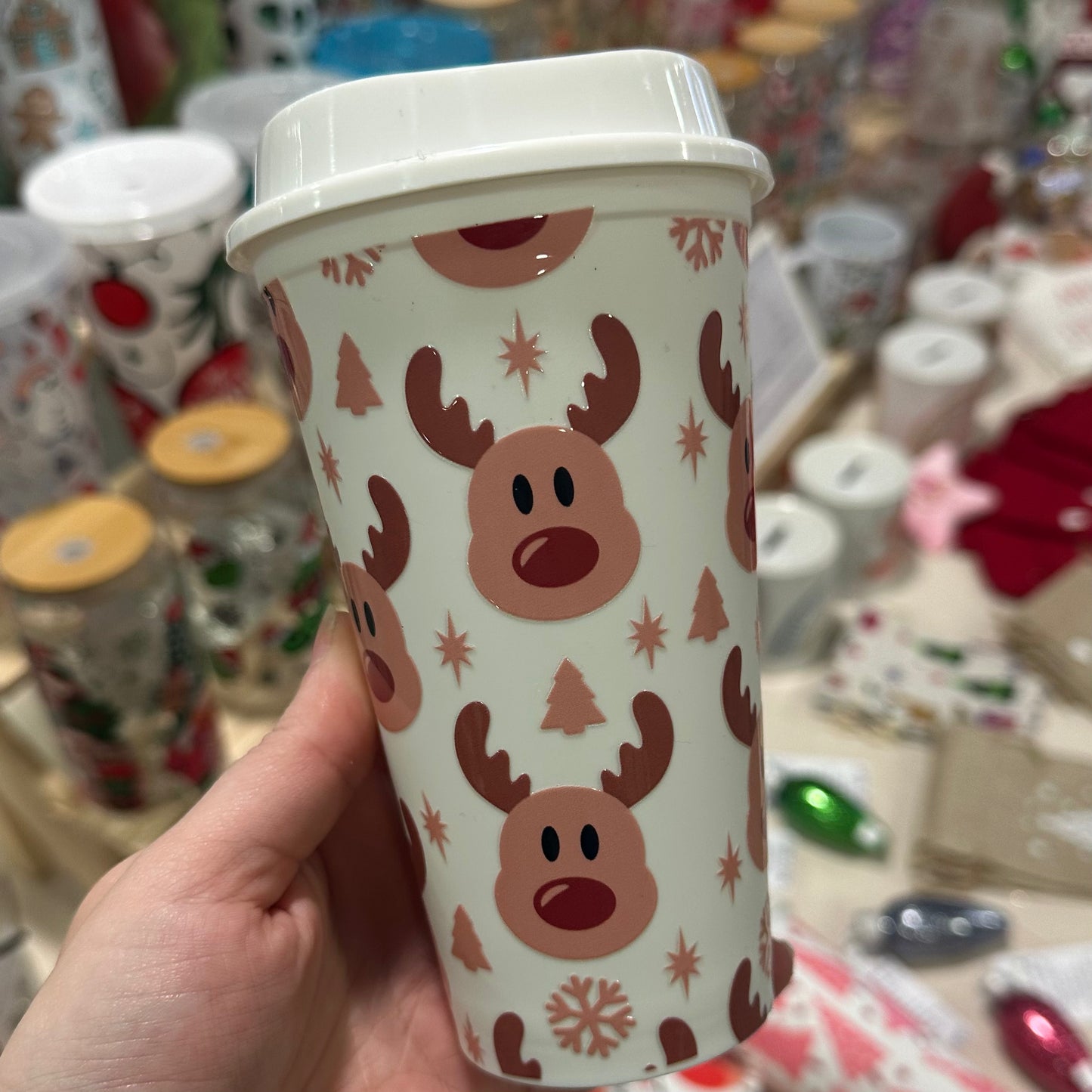 Reindeer face hot cup