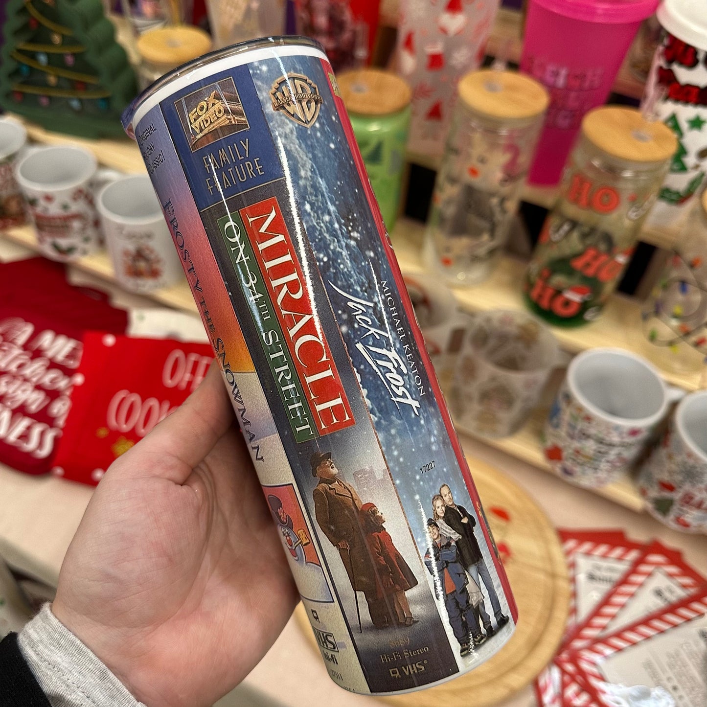 Christmas VHS tumbler