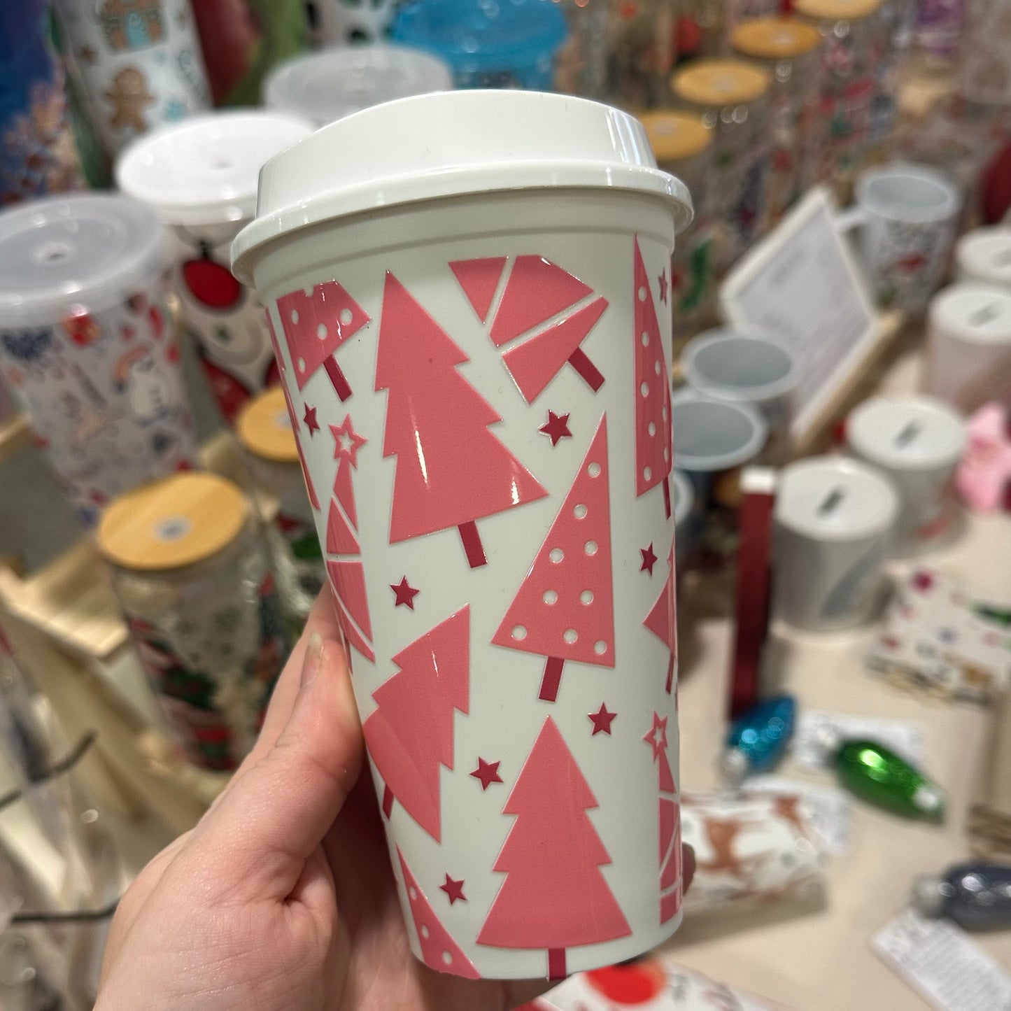 Pink tree hot cup
