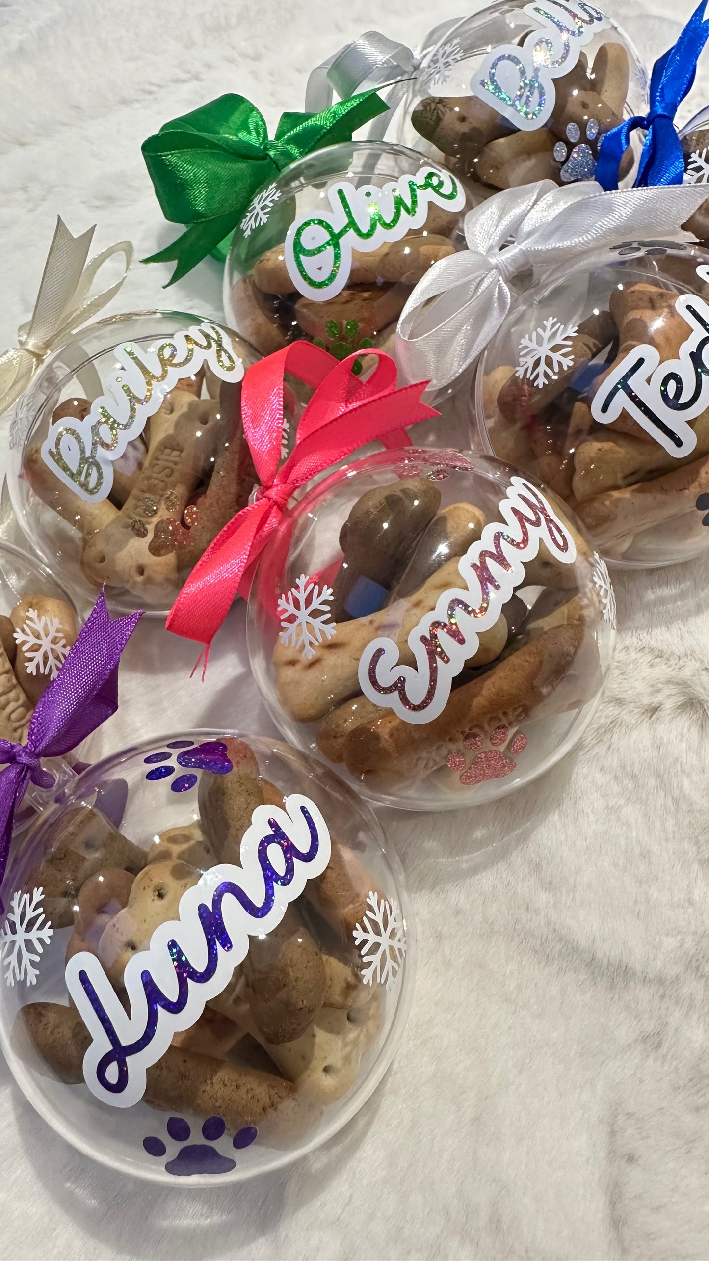 Personalised dog treat bauble