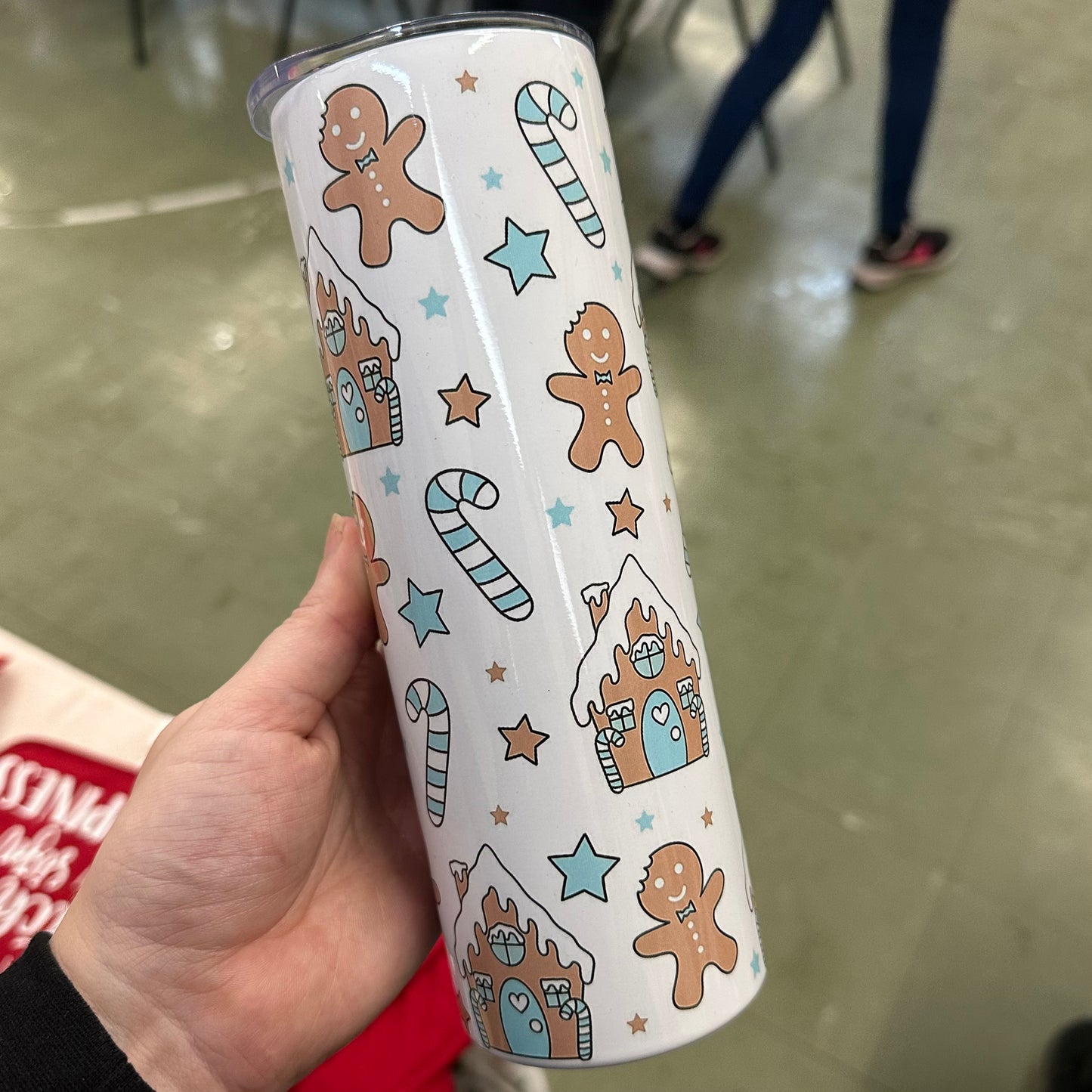 Blue gingerbread tumbler
