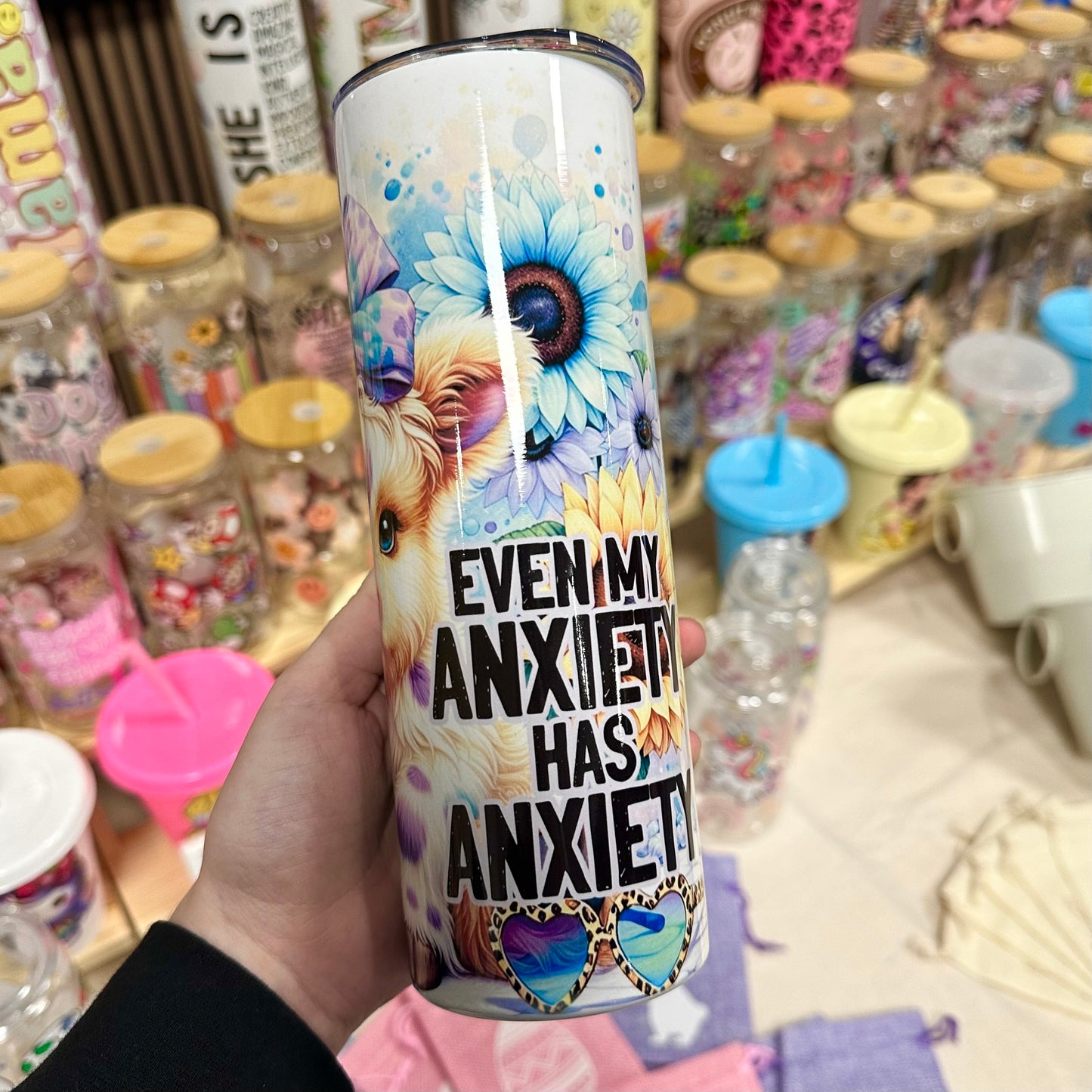 Anxious Highland Cow Tumbler