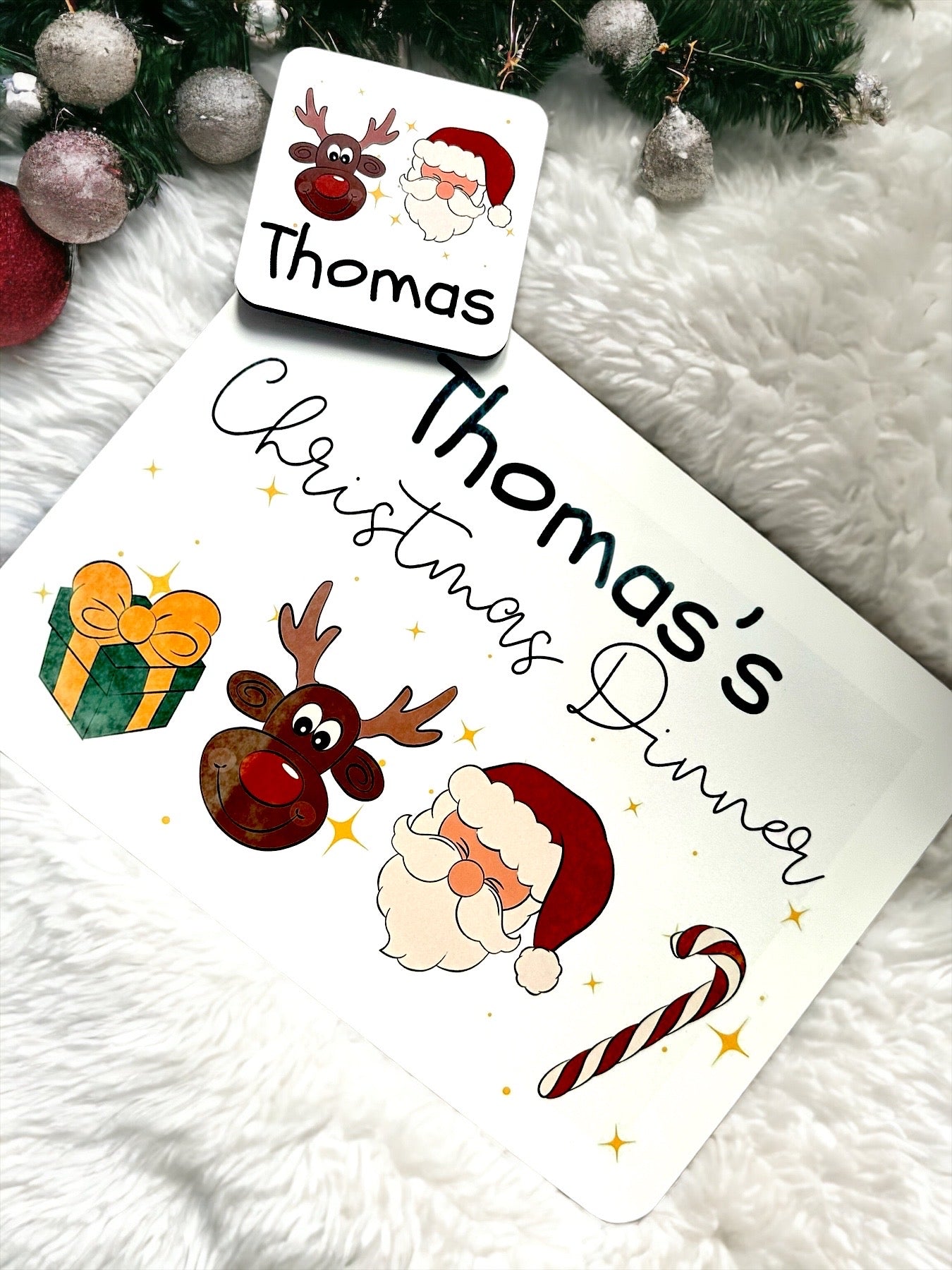 Christmas placemat and coaster set