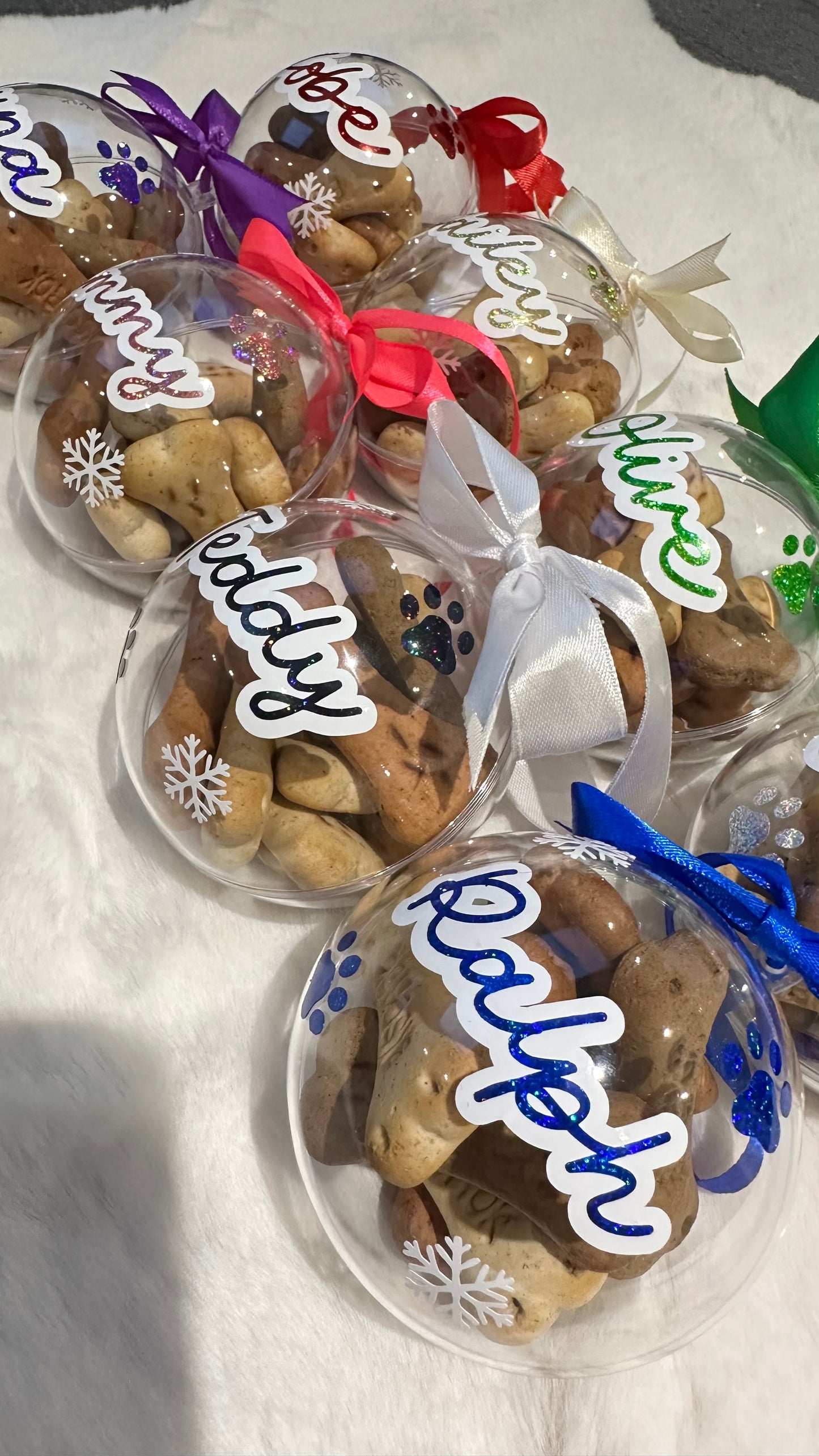 Personalised dog treat bauble