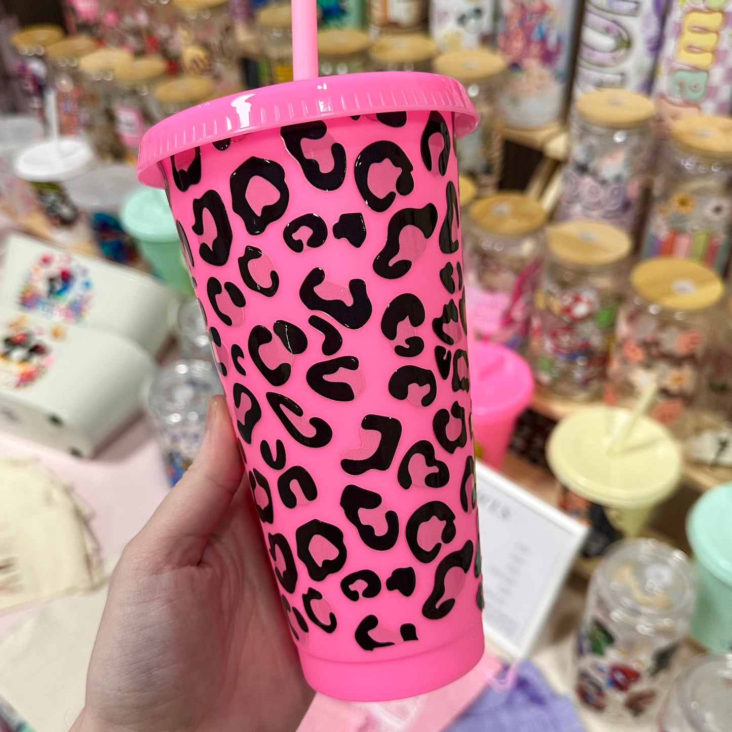 Pink Leopard Cold Cup
