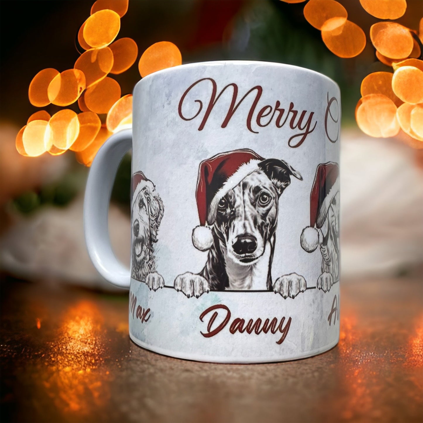 Dog Santa hat mug