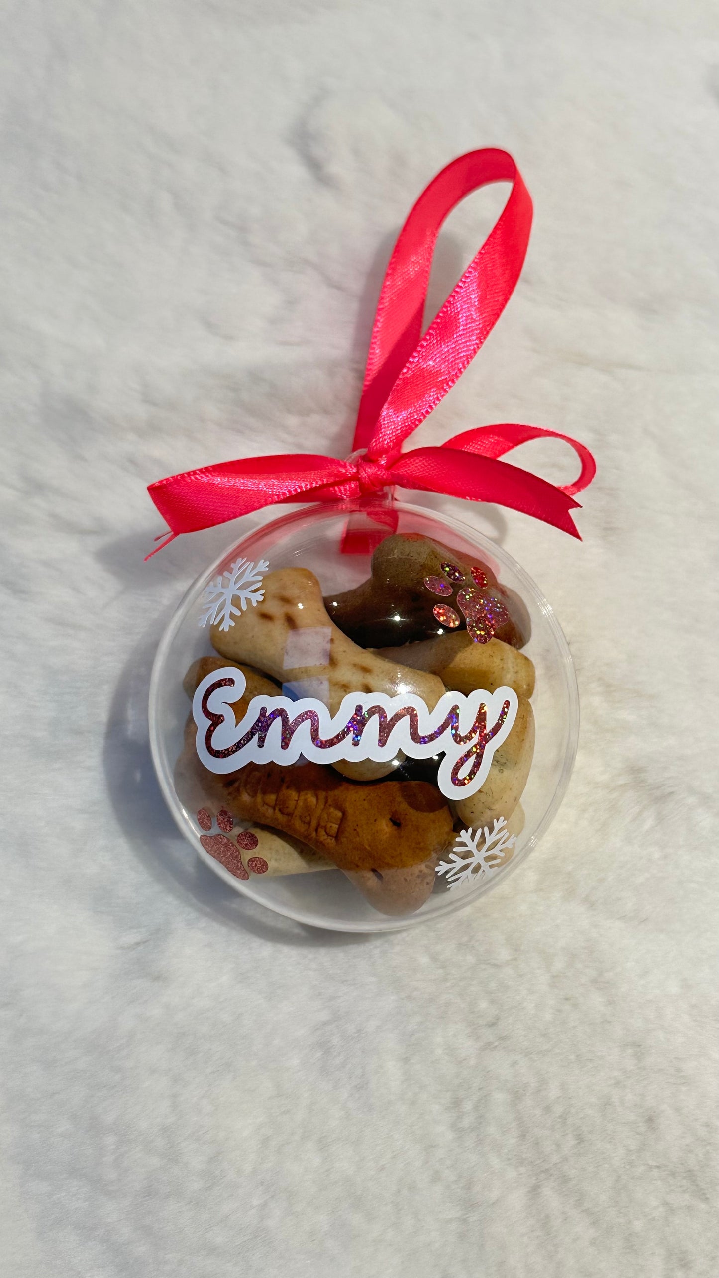 Personalised dog treat bauble