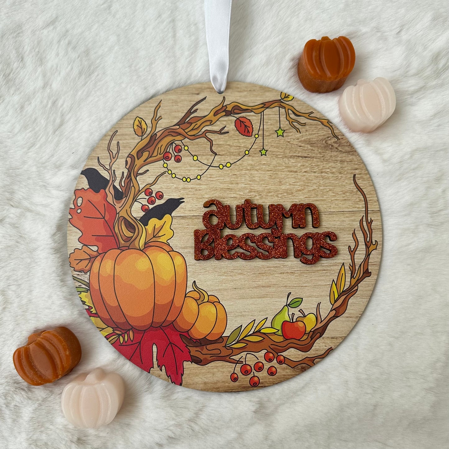 Autumn blessings door sign