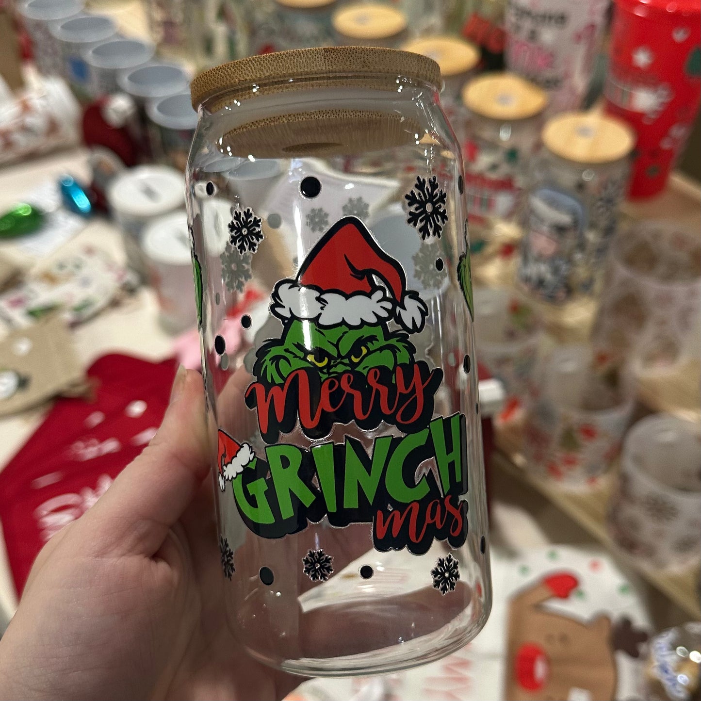 Merry Grinchmas - glass can