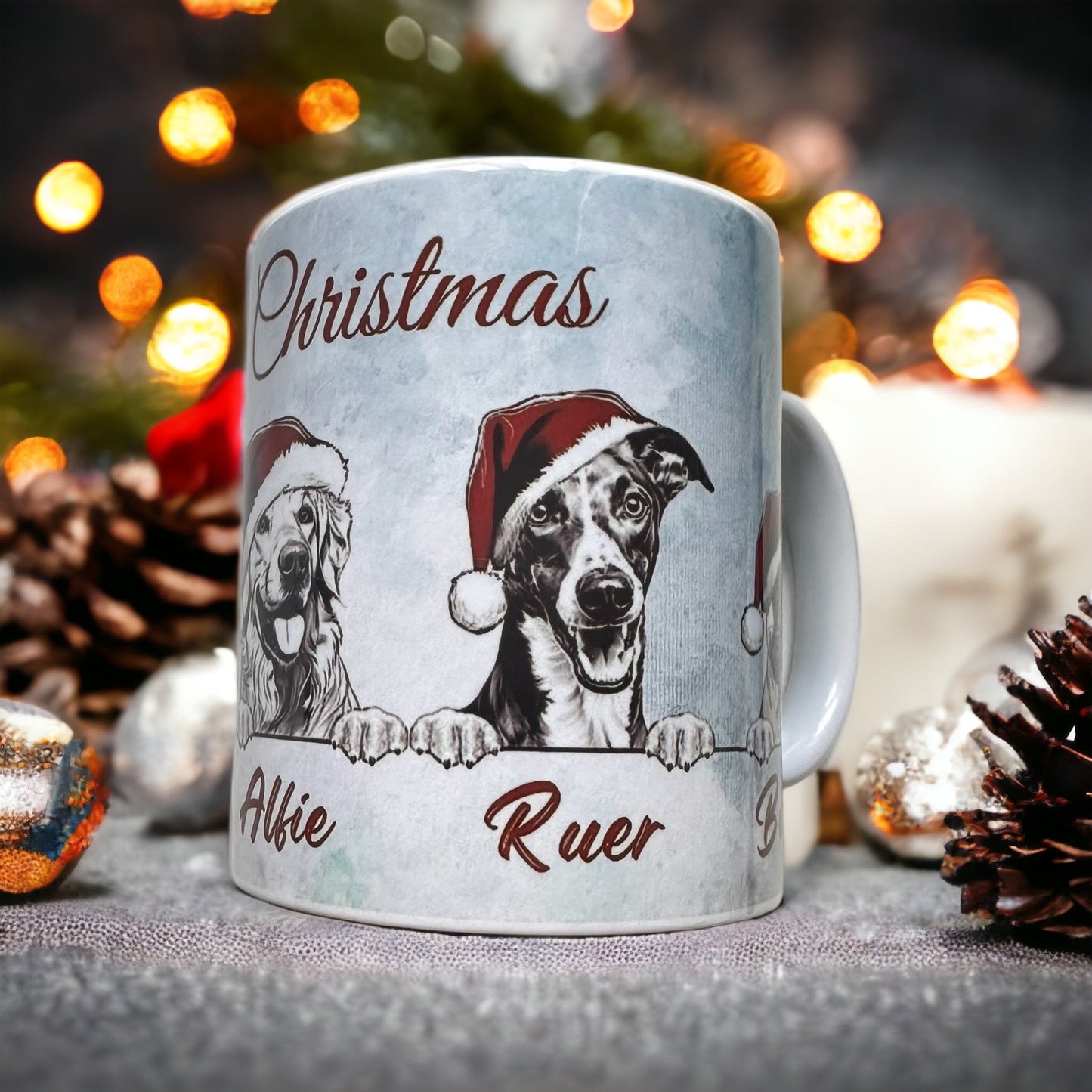 Dog Santa hat mug