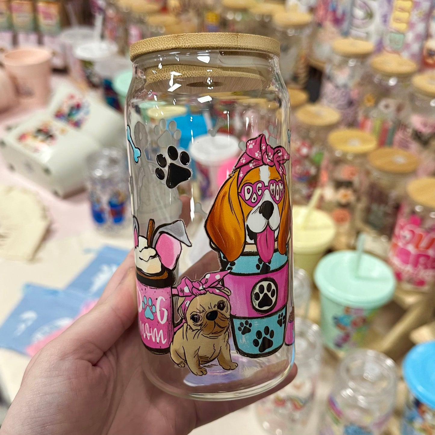 Dog Mama glass can