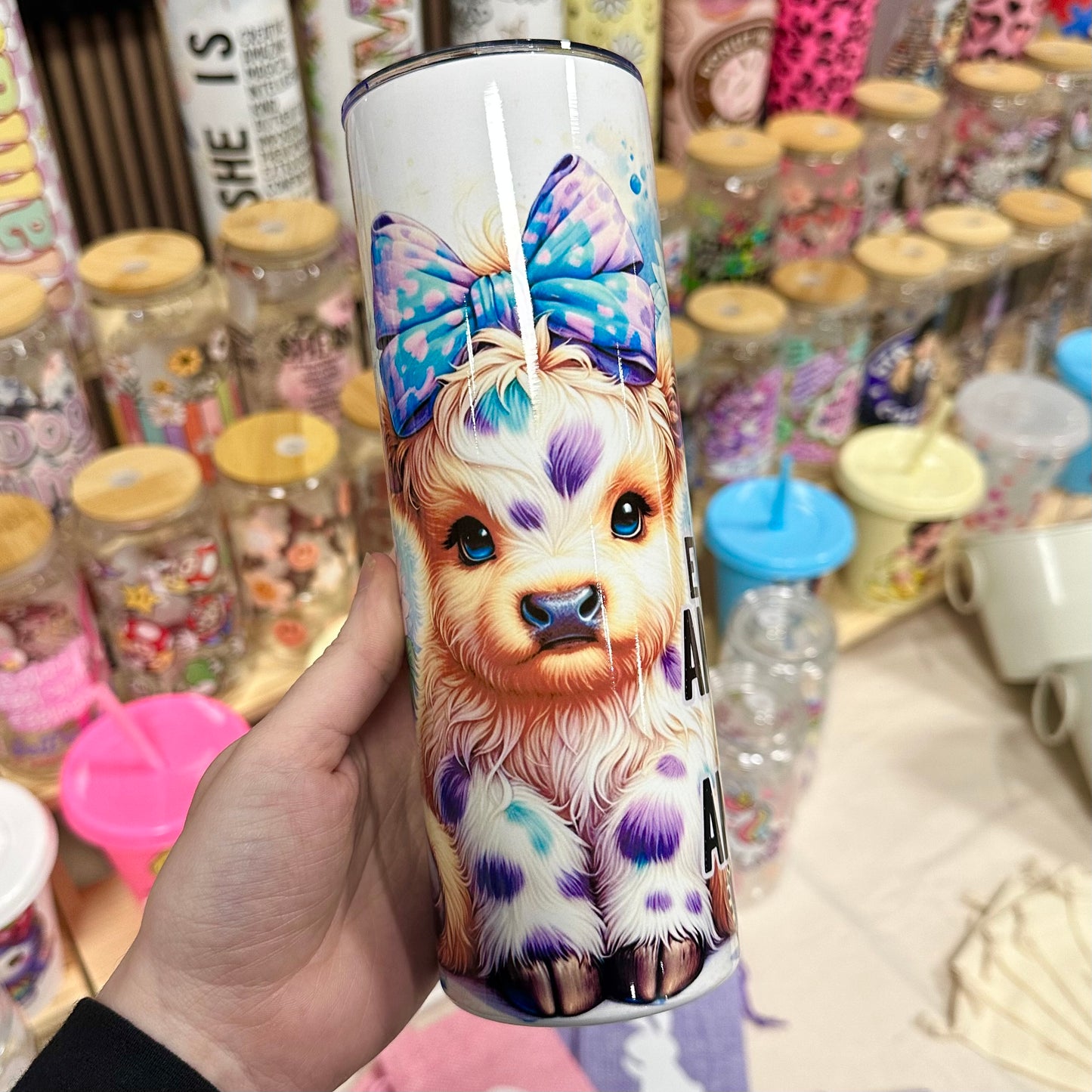 Anxious Highland Cow Tumbler