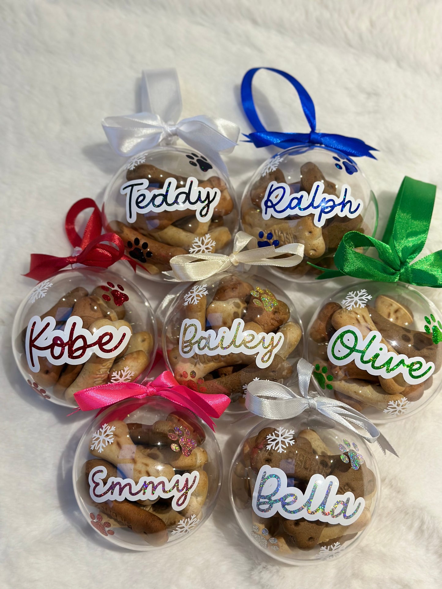 Personalised dog treat bauble