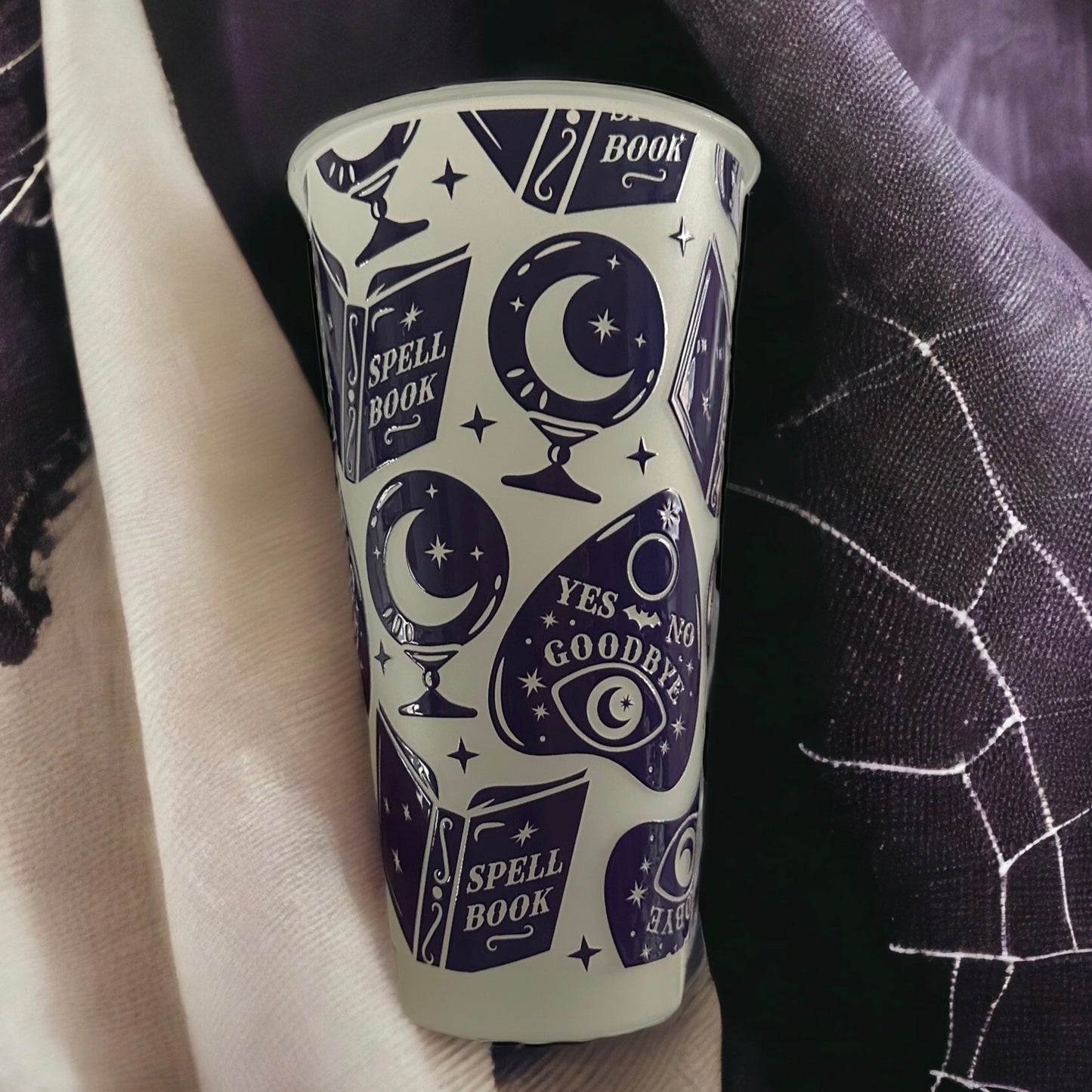 Spell book cup - glow in the dark