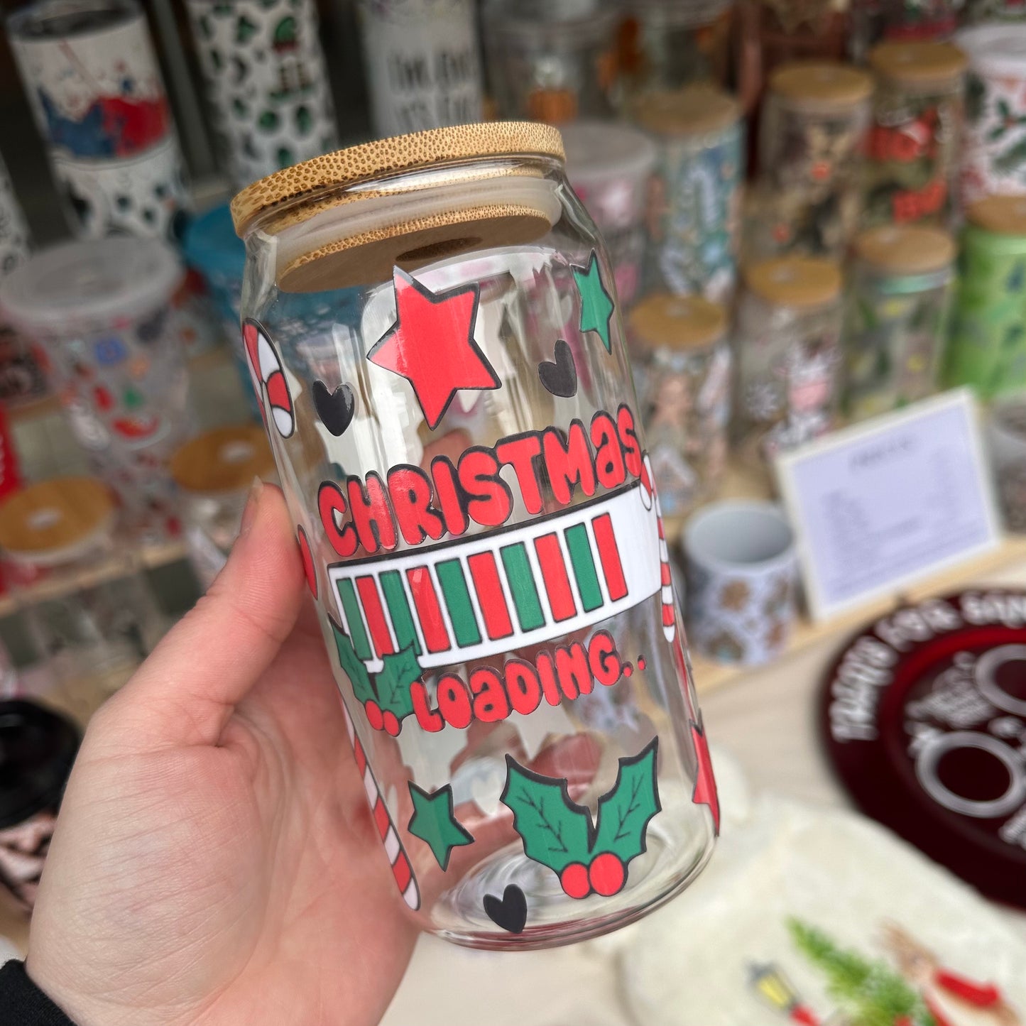 Christmas loading glass can