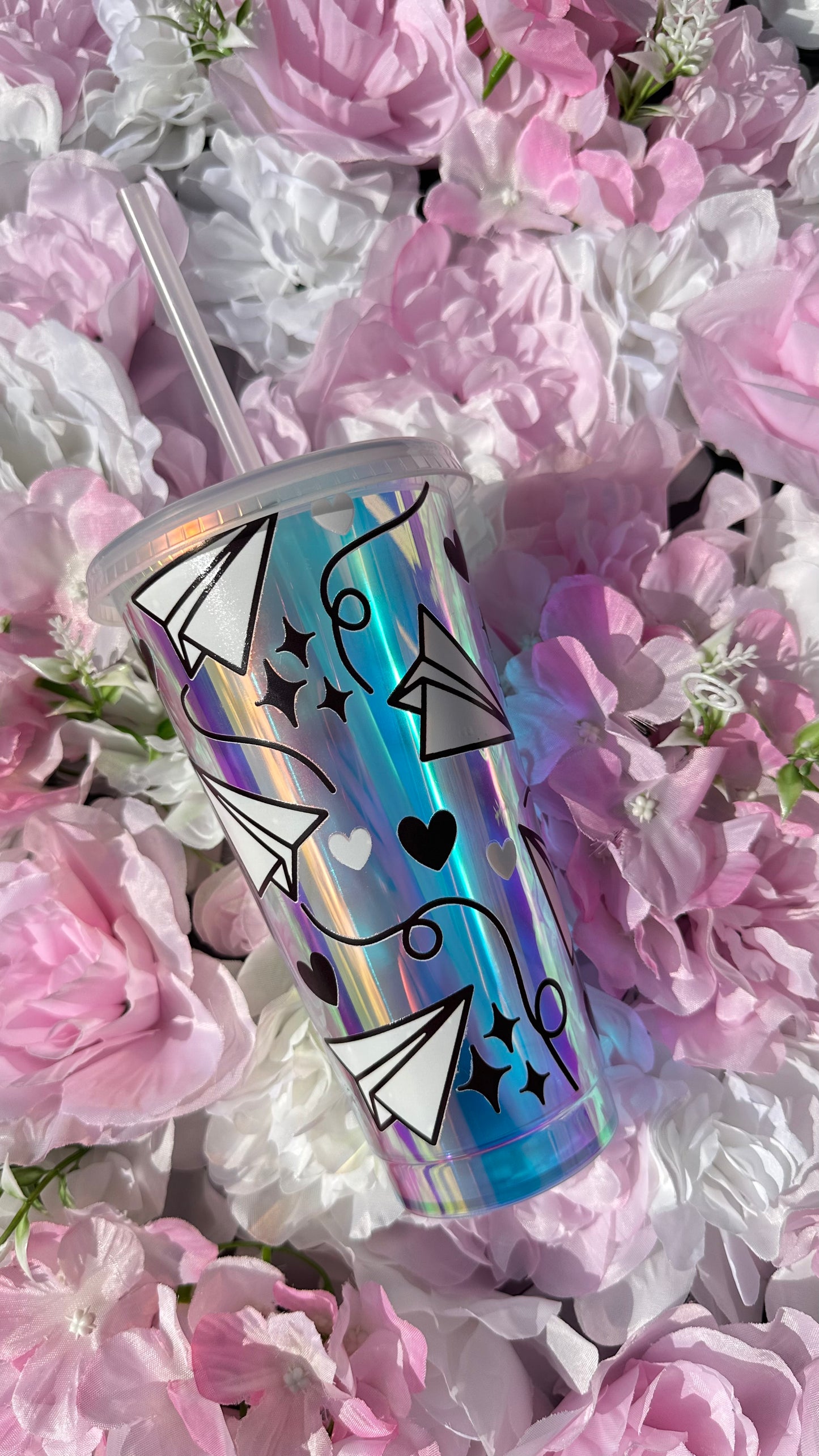 Paper plane holographic cup