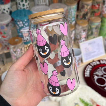 Penguin glass can