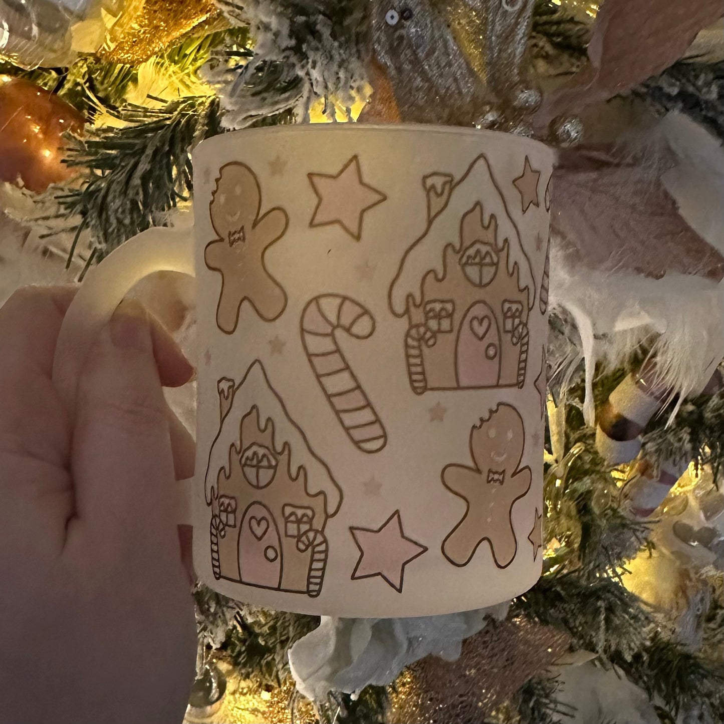 Blue gingerbread mug