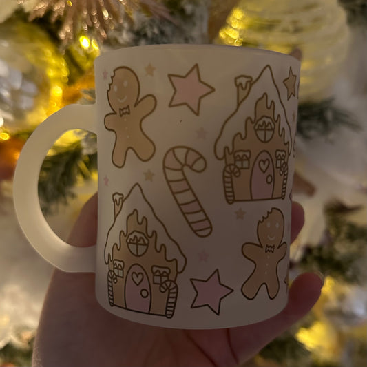 Pink gingerbread mug
