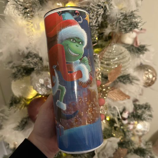 Grinch Stealing Presents tumbler