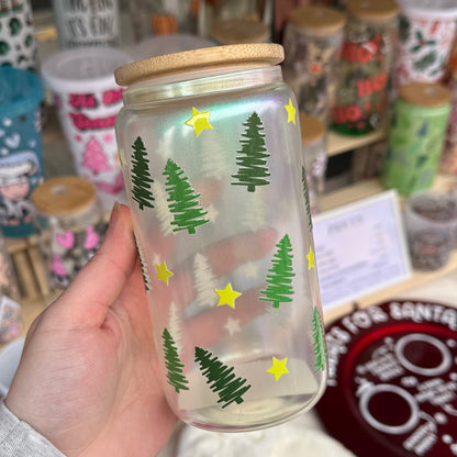 Christmas tree glass can