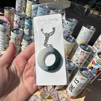 Letter Keyring - Emerald Pearl