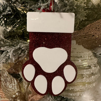 Paw stocking ornament