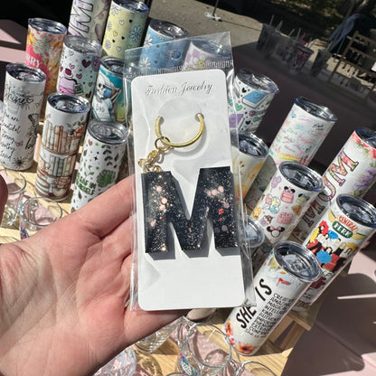 Letter Keyring - Onyx shimmer
