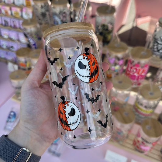 Pumpkin Jack glass can
