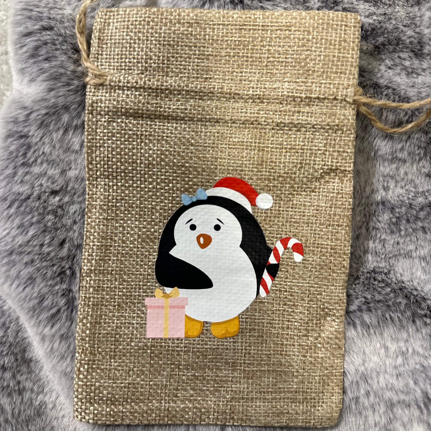Christmas drawstring gift bag
