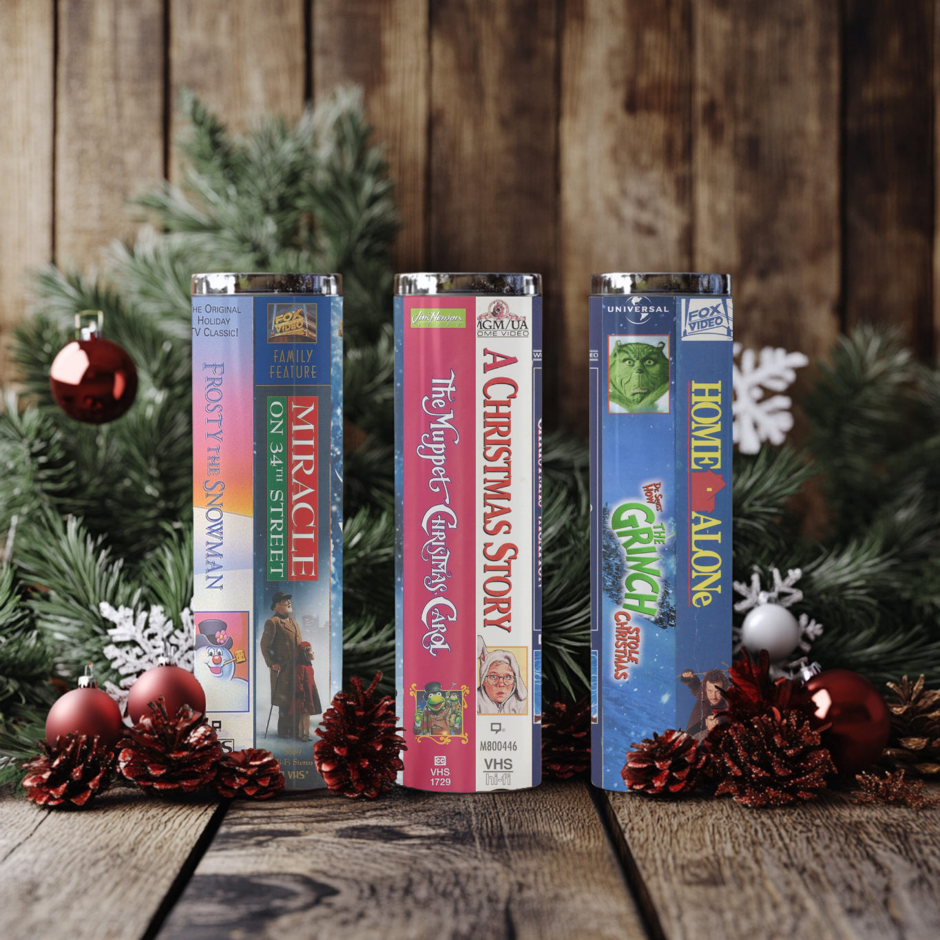 Christmas VHS tumbler