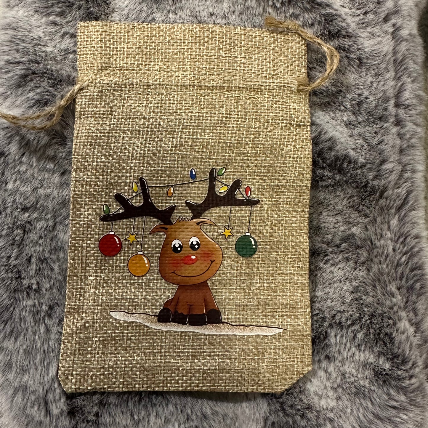Christmas drawstring gift bag