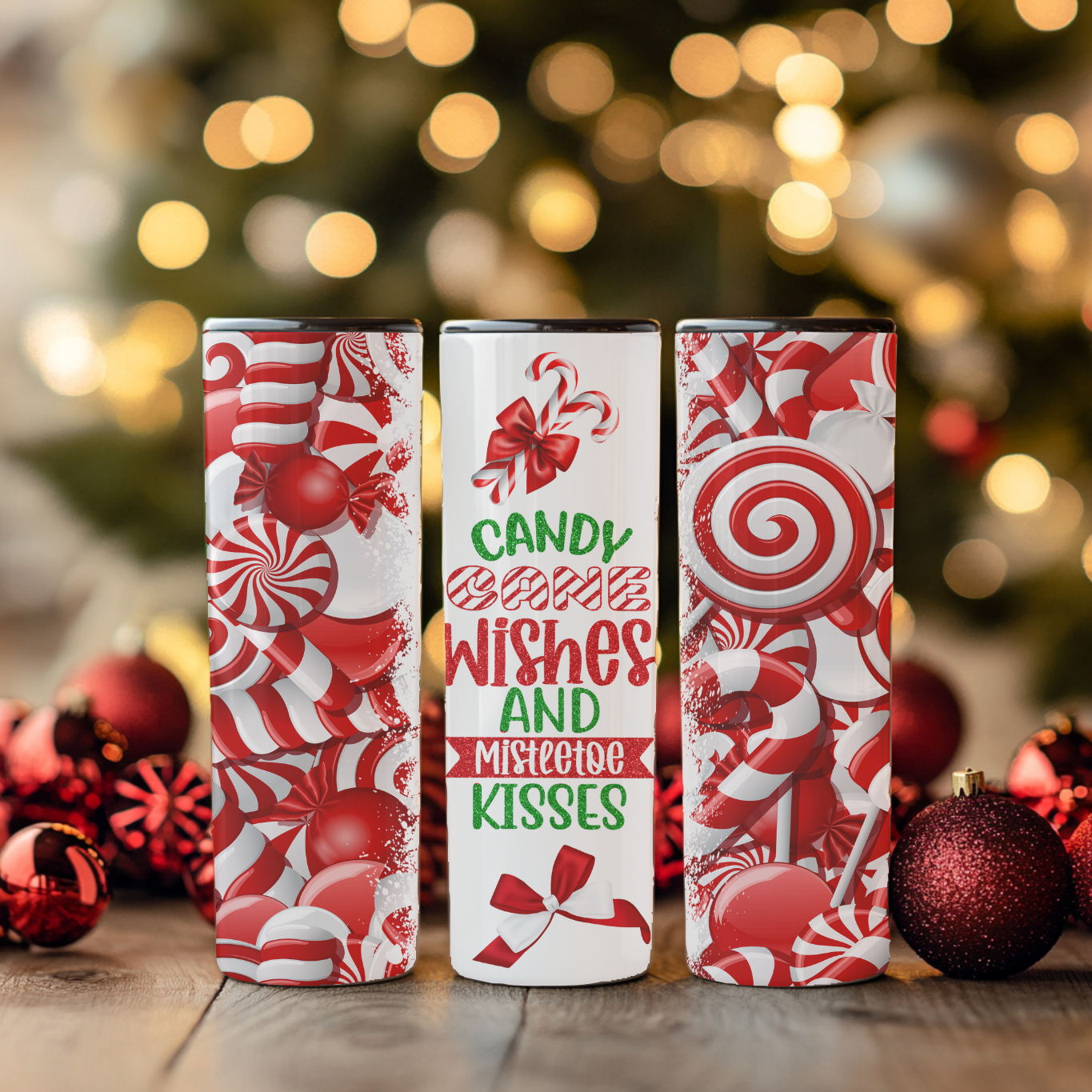 Candy Cane Wishes tumbler