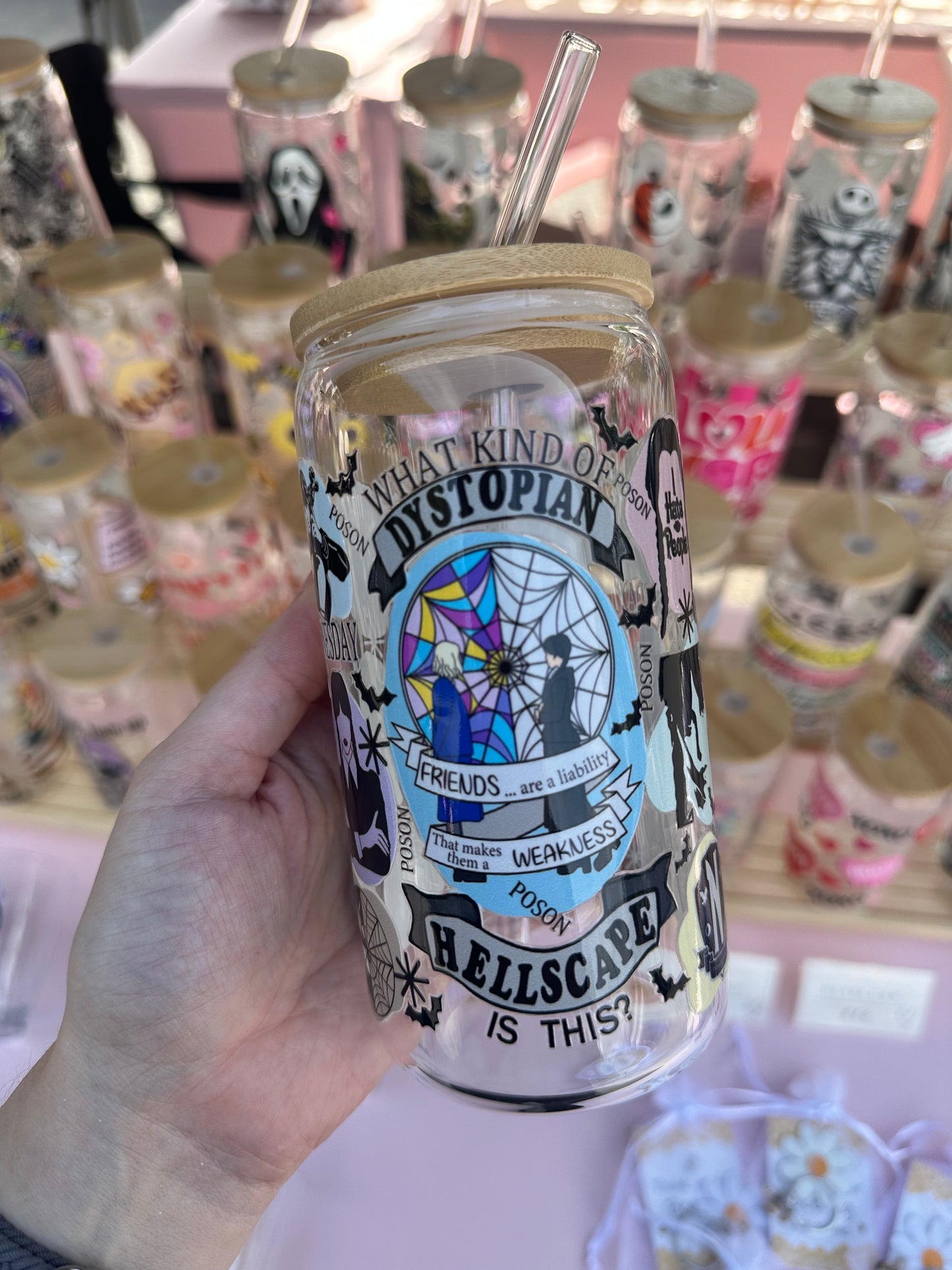 Dystopian Hellscape glass can