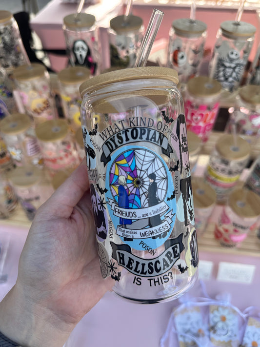 Dystopian Hellscape glass can