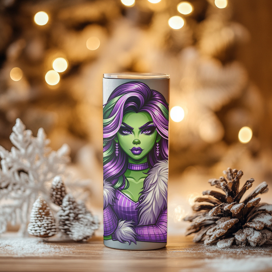 Purple and Green Grinch Tumbler