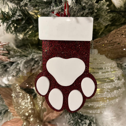 Paw stocking ornament