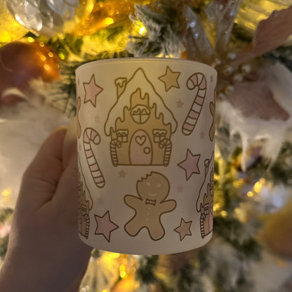 Pink gingerbread mug