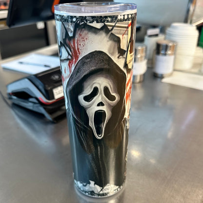 Ghostface newspaper tumbler