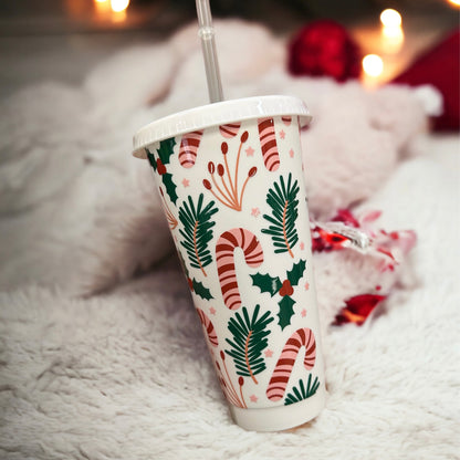 Candy cane cold cup