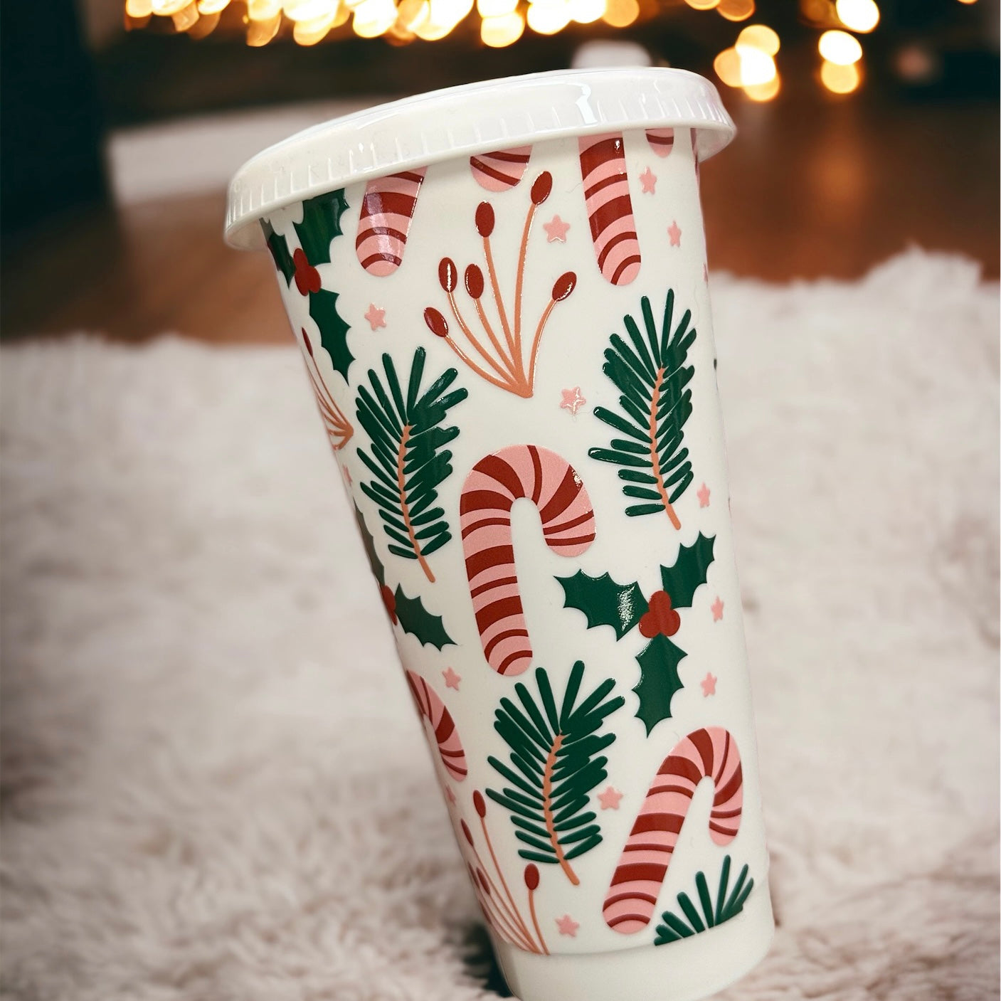Candy cane cold cup