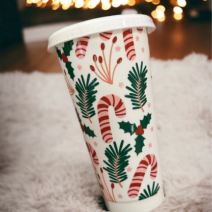 Candy cane cold cup