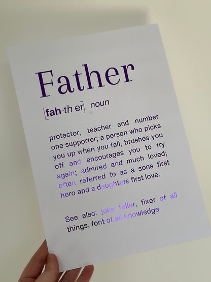 Dad Definition - A4 Foil Print