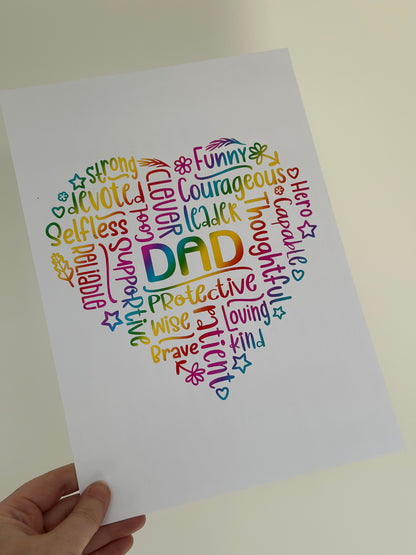 Dad Heart - A4 Foil Print