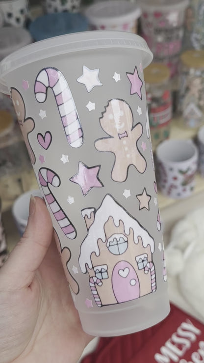 Pink gingerbread cold cup