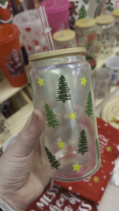Christmas tree glass can