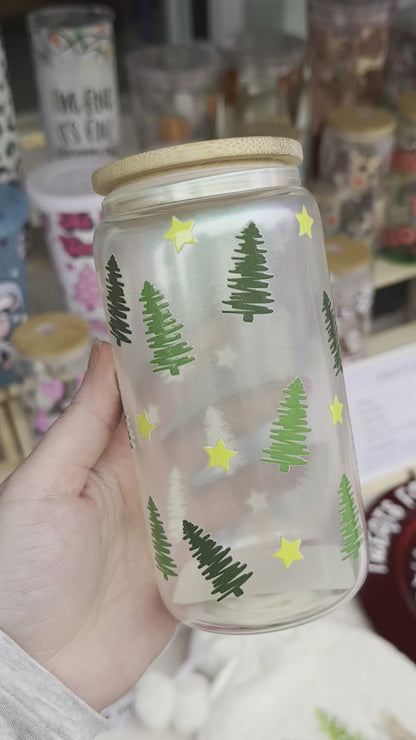 Christmas tree glass can
