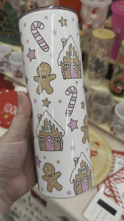 Pink gingerbread tumbler